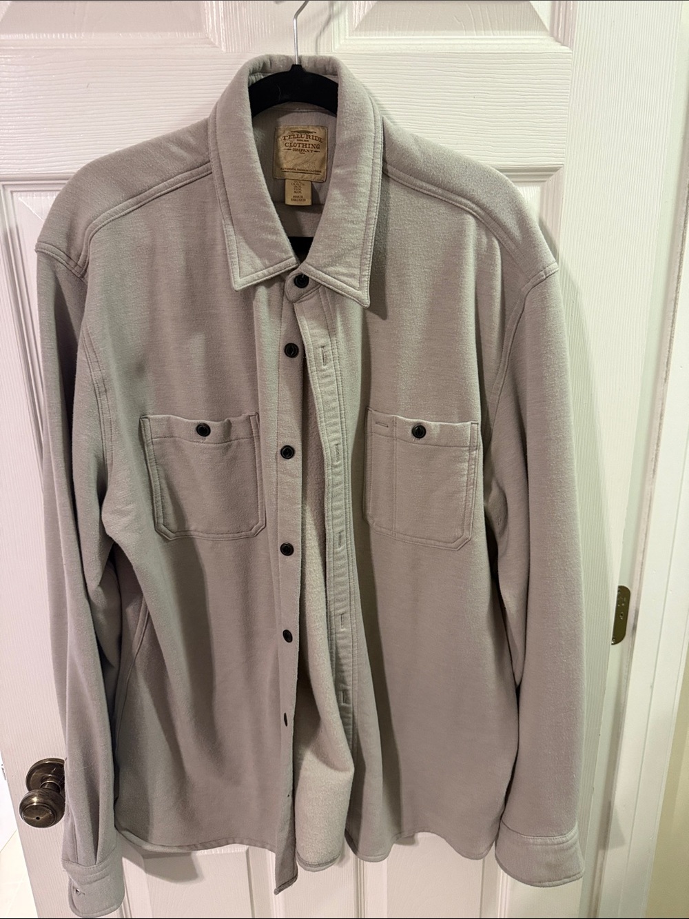 Men's Lightweight Fleece Overshirt Jacket - Gray